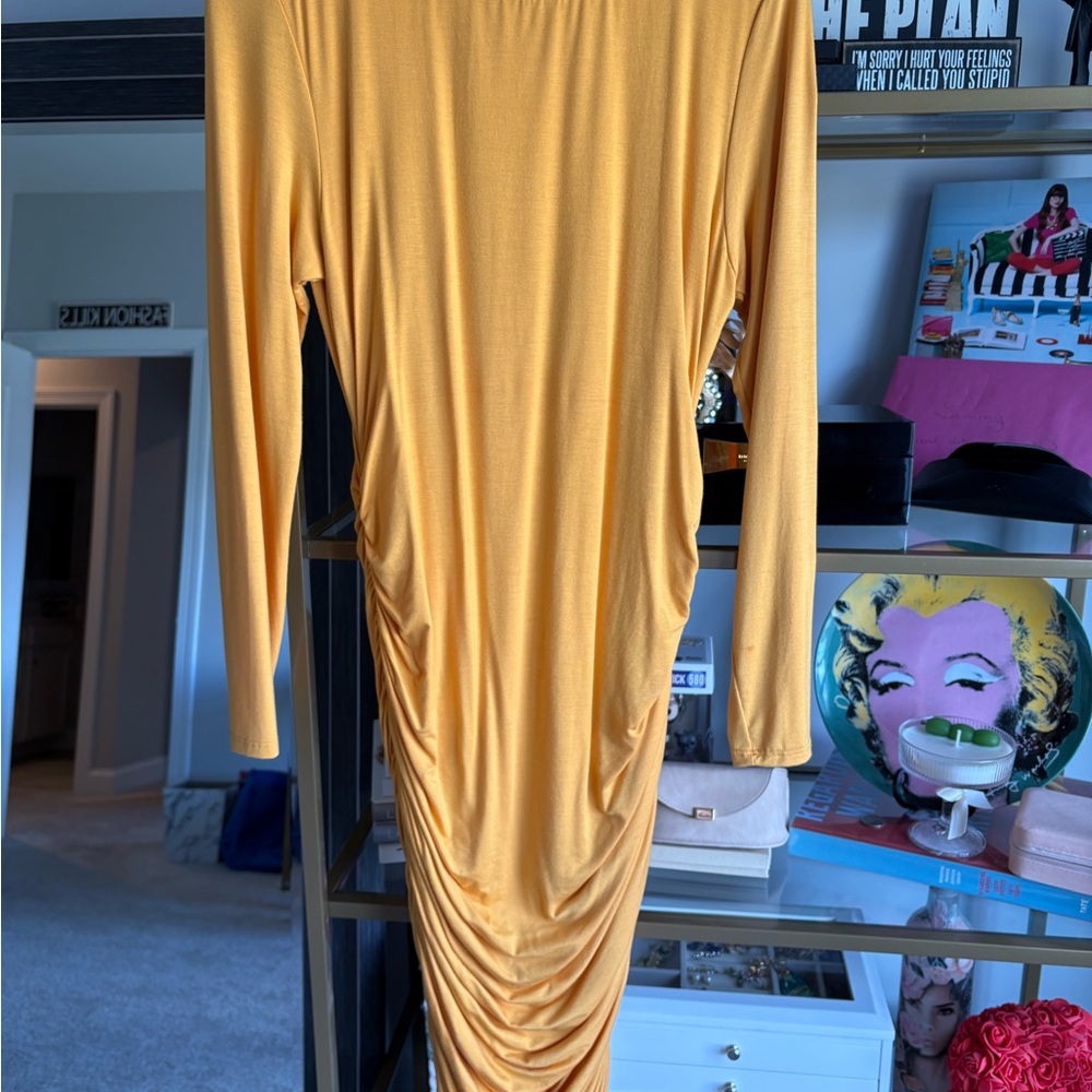 JLUXLABEL Mustard Long Sleeve Dress
